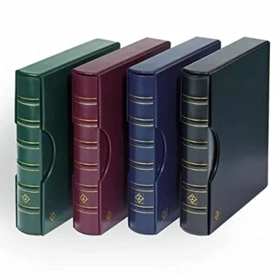 Image de Leuchtturm 317159 Album à Monnaie Grande Reliure Anneaux Personnaliser au Design Classique Cassette de Protection Incluse Vert