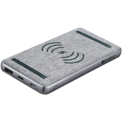 Image de Sandberg Powerbank 1000 PD 20W + Wireless Compatible Qi Charge Rapide avec 10000 mAh Banque d&#039;alimentation sans Fil 15 W Double USB C, A Chargeur Mobile portatif