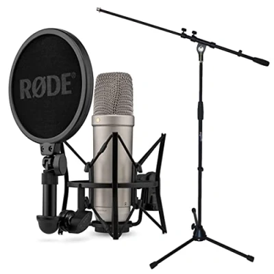 Image de Rode NT1 5ème génération XLR USB Microphone de studio + pied Keepdrum