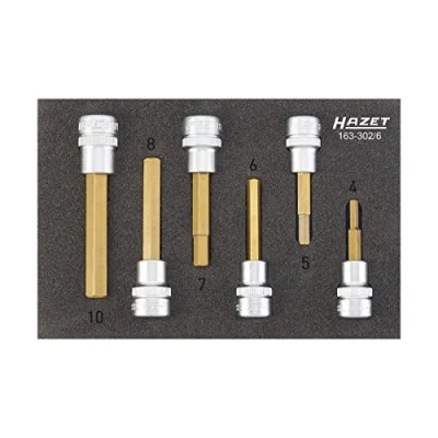 Image de HAZET 163 302/6 Jeu de douilles 6 héxagonal intérieur Safety Insert System à tête carrée