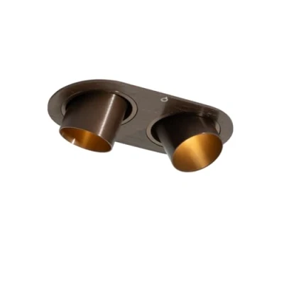 Image de QAZQA installa Spot encastrable 2 lumière L 14.5 cm Bronze Moderne éclairage intérieur Salon I Chambre Cuisine Salle à manger
