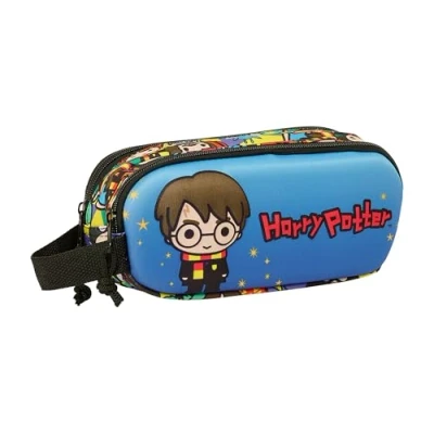 Image de Safta Harry Potter Trousse Double 3D pour Enfants d&#039;âge Scolaire, Confortable et Polyvalente, qualité résistance, 21 x 6 8 cm, Bleu/Multicolore, Estándar, Décontracté