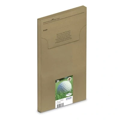 Image de Epson EasyMail Multipack 34 Balle de Golf, Cartouches d&#039;encre d&#039;origine, 4 couleurs: Noir, Cyan, Magenta, Jaune, Format boite aux lettres, WF 3720DWF, 3725DWF