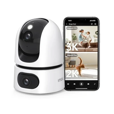 Image de Imou 4K(5MP+3MP) Caméra Surveillance WiFi Intérieure à Double Objectif, 360 avec AI Détection de Personne/Animal/Son, Suivi Automatique, Vision Nocturne Couleur,Audio Bidirectionnel,Mode Privé