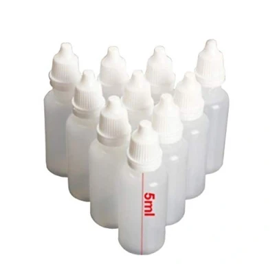 Image de Lot de 50 flacons compte gouttes vides rechargeables en plastique blanc 5 ml avec bouchon à vis