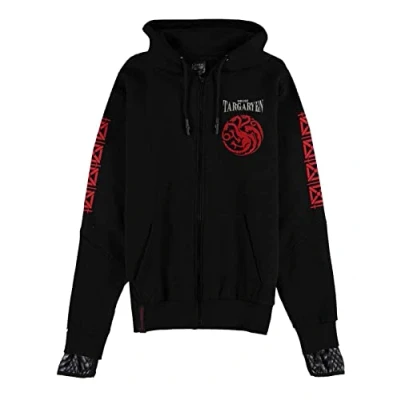 Image de Difuzed Game Thrones GOT House of The Dragon Sweat à Capuche zippé pour Homme et garçon Mixte Enfant, Set Noir, L