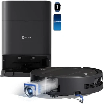 Image de ECOVACS DEEBOT T80 Omni Robot Aspirateur Laveur, 18 000 Pa, Nettoyage Automatique instantané OZMO Roller, ZeroTangle 3.0, Lavage à l&#039;eau Chaude 40 75 ℃, Séchage air Chaud, Noir