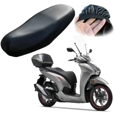 Image de Rebeca Shop housse de selle universelle élastique en cuir synthétique avec sac adaptable pour scooter moto disponible différentes tailles M L XL Maxi Accessoires