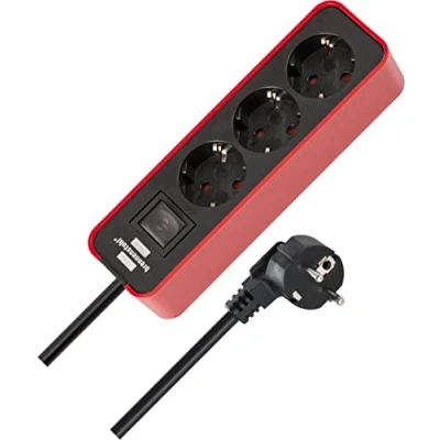 Image de Brennenstuhl 1153230070 Intérieur 1.5m Noir, Rouge multiprise Multiprises (Noir, Rouge, 1,5 m)