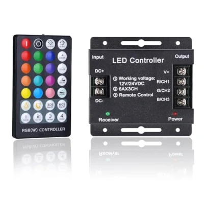 Image de GOMING DC 12V 24V 18A Contrôleur RGB Ruban LED Gradation Controller RF Télécommande 28 Touches Contrôle sans Fil pour Bande