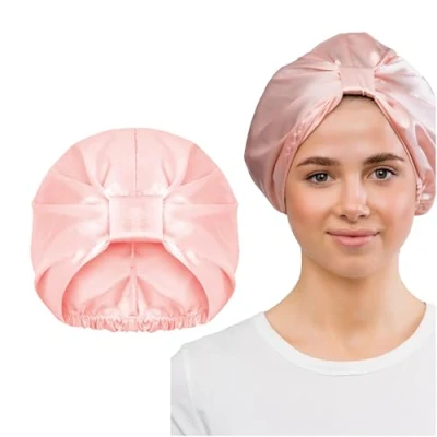 Image de Bonnet de Nuit en Soie Pour Cheveux Bouclés et Frisés Satin Anti frizz Femme, Protection Des Nuit, Universel, Hydratés
