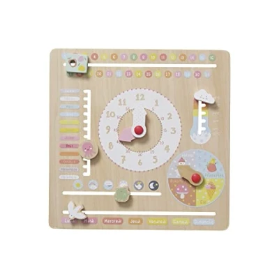 Image de Vertbaudet Horloge Calendrier en Bois Multicolore TU…