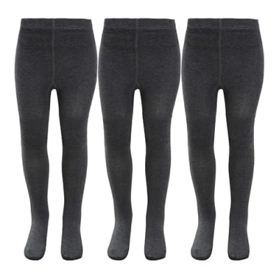 Image de KAV Collants pour filles Lot de 1 collant simple et lisse en coton enfants doux la peau un usage quotidien, décontracté, intérieur extérieur, Gris 3, 7 ans