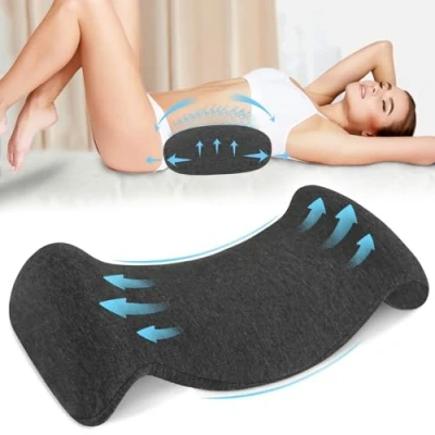 Image de Azyvum Coussin Lombaire de Soutien pour Dormir, en Mousse à mémoire Forme, soulager Les douleurs dans Le Bas du Dos, la Taille, Oreiller Dormir