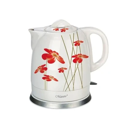 Image de Maestro Feel MR 066 Red FLOWERS electric kettle 1.5 L 1200 W White