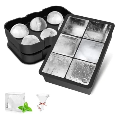 Image de LUCKEA Moule à glaçons en silicone Grand bac 6 compartiments Sans BPA Pour boissons fraîches, whisky et cocktails