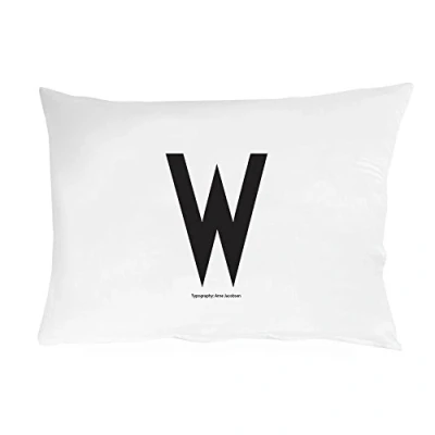 Image de Design Letters taie d&#039;oreiller, 70cm x 50cm (Blanc) W 100% Coton, Disponible de A à Z, Doux, y Compris Une Fermeture glissière pour Belle