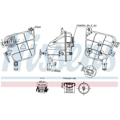 Image de NISSENS 996207 Vase d&#039;Expansion 1,5 avec cache MERCEDES BENZ: Classe ML