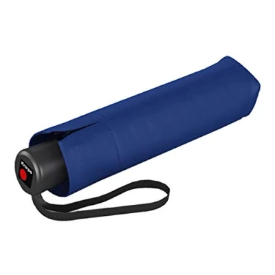 Image de Knirps parapluie I.200 Medium Duomatic en bleu avec poche I petit de bouton poussoir automatique léger &amp; résistant aux tempêtes