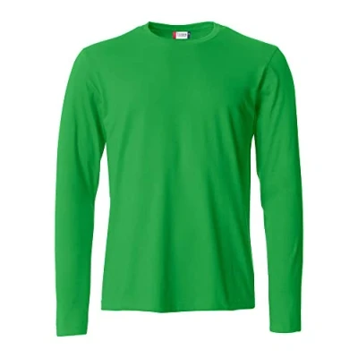 Image de Clique T shirt à manches longues Homme Basic L/S, en coton Jersey, col élastique, ruban pare soleil, coupe slim fit (vert acide S), Vert acide.