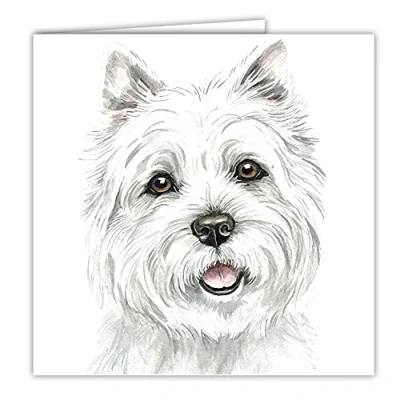 Image de Carte de voeux vierge avec image aquarelle chien West Highland White Terrier