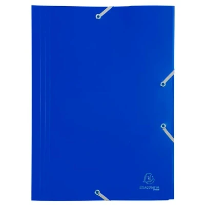 Image de Exacompta Réf. 55918E Carton de 30 chemises à élastiques économiques pochettes 3 rabats en polypropylène opaque dimensions 24 x 32 cm pour documents au format A4 couleur violet