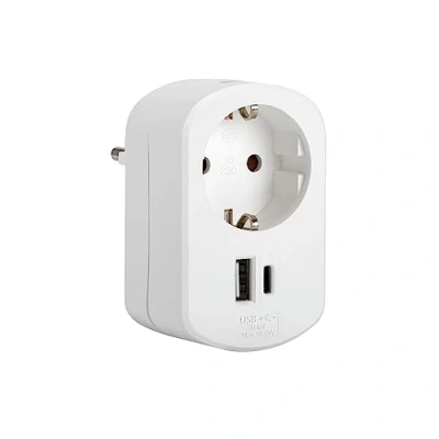 Image de Chargeur USB SIMON Combo 1 A + C prise 16 250 V Blanc Rectangulaire
