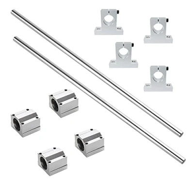 Image de iYueMps 2 Set 350mm Tige Linéaire 8mm Diamtre En Acier Inoxydable Guide avec Support Vertical + Roulement à Billes de Mouvement Trousse Pour Imprimante 3D CNC DIY