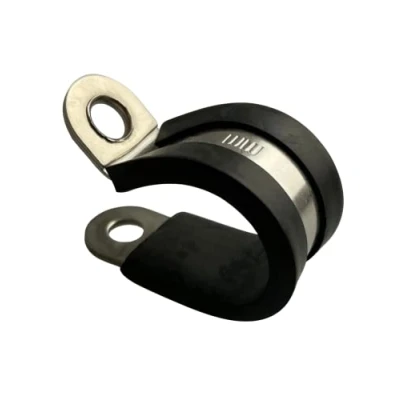Image de On1shelf Lot de 10 colliers serrage en acier inoxydable avec revêtement caoutchouc 30 mm