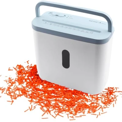 Image de GENIE 440 destructeurs de documents Coupe particules 4 x 38 mm Niveau sécurité P Silencieux 72 dB Déchiqueteur compact et portable Fonction démarrage/arrêt automatique