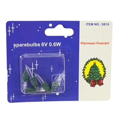 Image de MRS CHRISTMAS 4 Clear Push in Spare Bulbs 6v 0.1a &amp; 1 Fuse Bulb 0.09a (SB18/277)