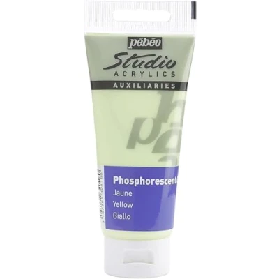 Image de Pébéo Studio Acrylics 100 ml Gel Phosphorescent Jaune Liant Acrylique Peinture Phosphorescente Autoluminescente