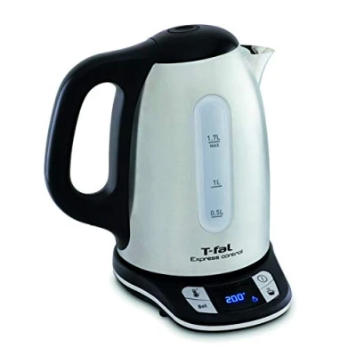Image de TEFAL KI240D10 Express Control Bouilloire sans fil électrique 1,7L, 2400W, 7 températures réglables, Maintien au chaud 60 min, Inox
