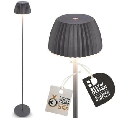 Image de Briloner Lampadaire LED rechargeable Brilo unplugged Riffle, anthracite