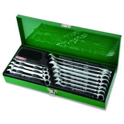 Image de TOPTUL GAAD1205 Kit de clés à fourche et polygonale cliquet 72 12 avec fonction crantage 8, 9, 10, 11, 12, 13, 14, 15, 16, 17, 18, 19