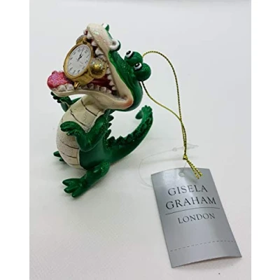 Image de Gisela Graham D�coration de No�l en r�sine forme crocodile/horloge � suspendre
