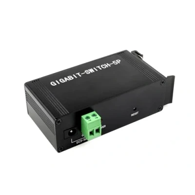 Image de Waveshare Industrial Grade 5P Gigabit Ethernet Switch, IEEE 802.3X Compliant Full Duplex 10/100/1000M Connection, DIN Rail Mount…