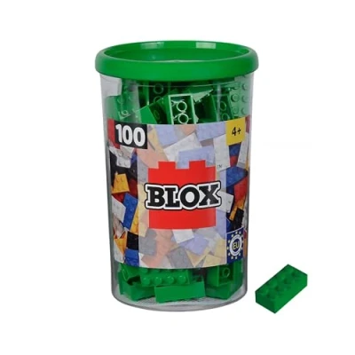 Image de Simba Blox 104114542 Lot de 100 Blocs Construction Verts pour Enfants à partir 3 Ans, 8 Pierres, en boîte, Haute qualité, entièrement compatibles avec Nombreux Autres Fabricants