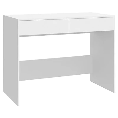 Image de vidaXL Bureau Table d&#039;Ordinateur Meuble Informatique de Travail d&#039;Ecriture à Domicile Blanc 101x50x76,5 cm Aggloméré