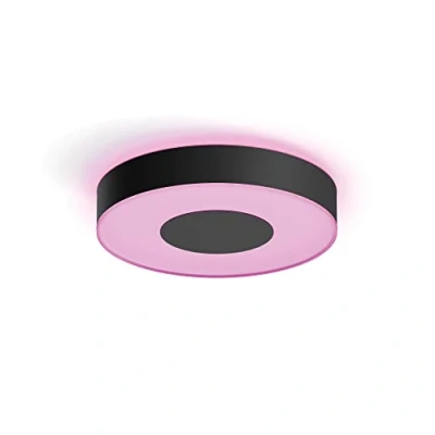 Image de Philips Hue White and Color Ambiance Plafonnier Infuse Medium, Noir, compatible Bluetooth, fonctionne avec Alexa, Google Assistant et Apple Homekit