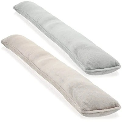 Image de com four® 2X Coupe Vent pour Portes et fenêtres en Microfibre économisez de l&#039;énergie avec 1kg butoir Porte (02 pièces Taupe/Gris)