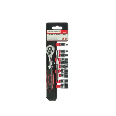 Image de ENERGY NE00296 Jeu de douilles 12 hexagonale 1/4&quot;, 1/4 avec fonction crantage