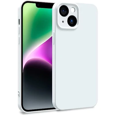 Image de MyGadget Coque Compatible avec Apple iPhone 14 Case TPU Souple &amp; Soft Doublure Microfibre Cover Protection Extra Fine Légère Blanc