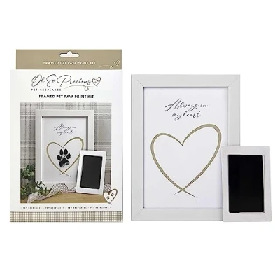 Image de Kit de tampon encreur non toxique pour animaux compagnie Capturez les précieux souvenirs des empreintes pattes votre animal compagnie, sans désordre et facile à utiliser avec cadre en