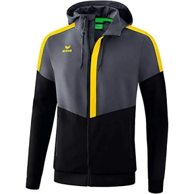 Image de Erima Squad Veste à Capuche Tracktop Homme, Slate Grey/Noir/Jaune, FR : S (Taille Fabricant S)