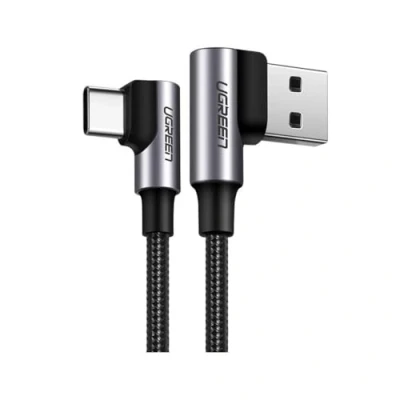 Image de Ugreen Angled USB to Type C Cable, Quick Charge 3.0, 3A, 0.5m, Gray (Model US176 20855)