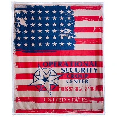 Image de CelinaTex Couverture Douillette 150 x 200 cm USA Rouge Motif imprimé Imitation Fourrure réversible Aspect Nicki Fleece Quinta