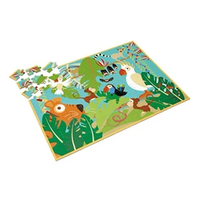 Image de Scratch Shape Puzzle Crocodile pour Enfants Coffret Animaux 3 ans 49 cm x 47,5 36 Pièces