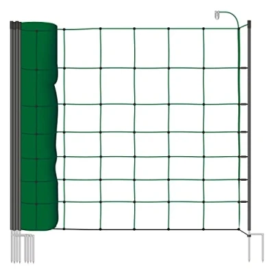 Image de VOSS.farming Filet à Moutons Classic, 50 m x 90 cm, 2 Pointes de clôture électrique, agneaux, cochons, chèvres, Chiens, Vert