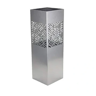 Image de DRW Porte Parapluie en Forme de Cabine, 5 x 15,5 49 cm, Argent métallique, 15,5x15,5x49 cm